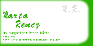 marta rencz business card